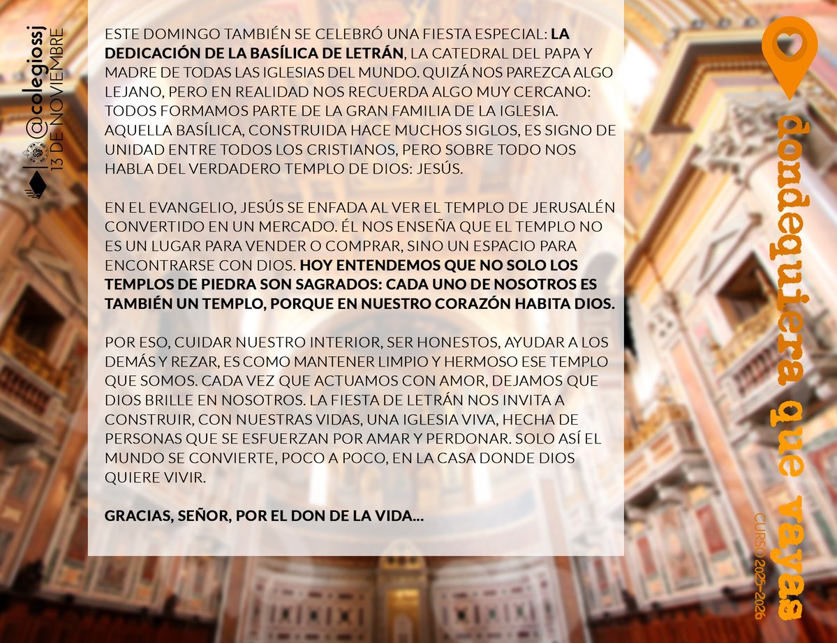 #OraciónDeLaMañana #13deNoviembre Sobre lo que significa que todos somos templo de Dios...