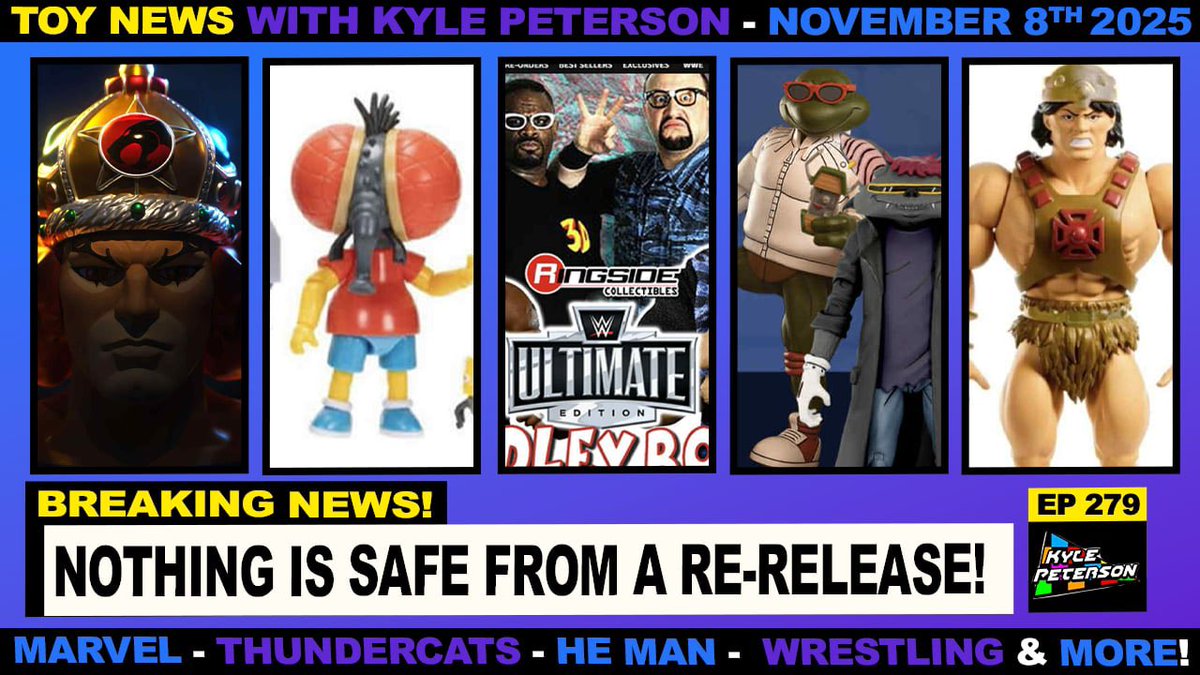 sirpaul64's tweet photo. Re-Releases &amp; Reveals! This Week in Toy News! https://t.co/pCra7rcvr5 #tmnt #simpsons #fyp #fps #toys #toynews #wwe #powertown #aew #hasbro #dc #mcfarlane #marvel #gijoe #heman #thindercats #super7 #mattel #elitesquad https://t.co/Rl51yOe8vH
