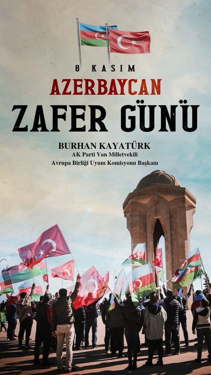 8 Kasım Karabağ Zaferi’nin yıl dönümünü tebrik ediyor, Azerbaycan’ın toprak bütünlüğünü yeniden tesis eden bu anlamlı zaferin yıl dönümünde kardeş Azerbaycan’ı en içten dileklerimle kutluyorum.

Karabağ Zaferi Türkiye, Azerbaycan ve Pakistan başta olmak üzere kardeş ve dost