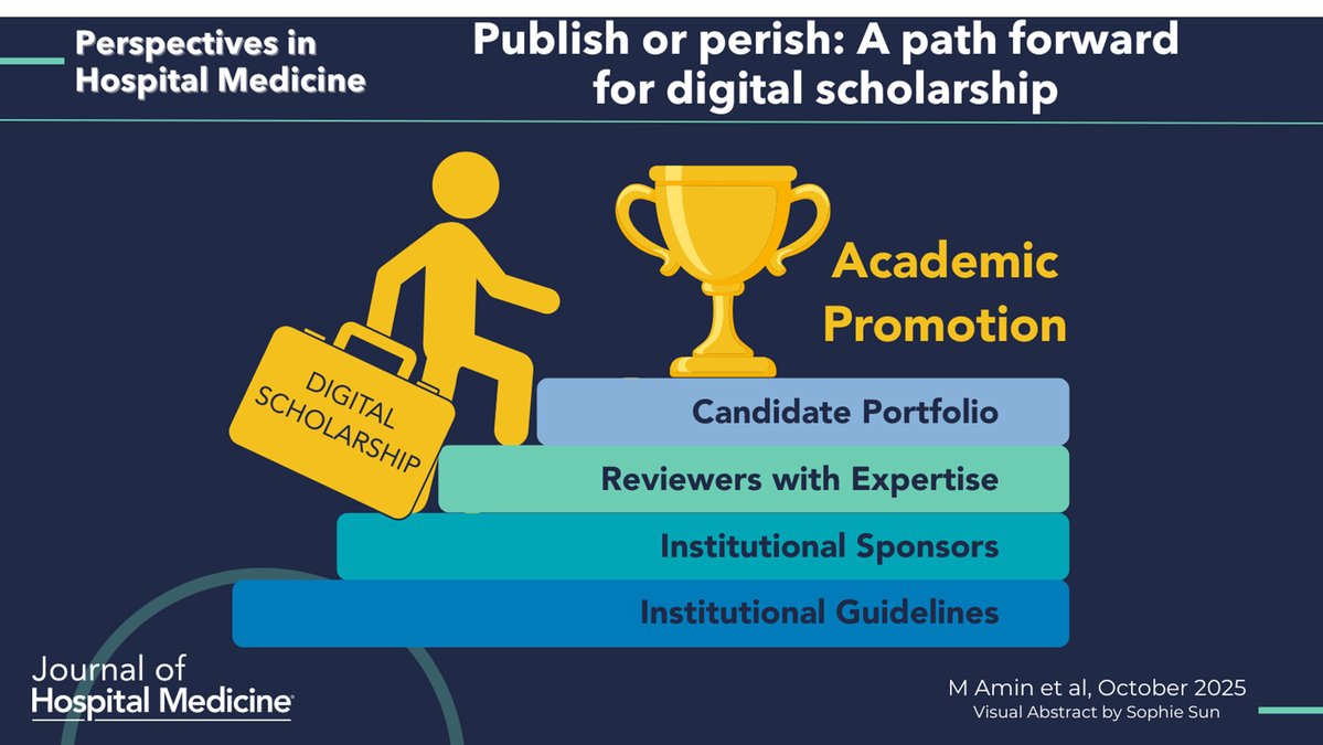 Digital scholarship = real scholarship.

Podcasts, blogs, videos deserve recognition in promotion decisions.

It's time for academic medicine to catch up!

🔗 doi.org/10.1002/jhm.70…
🖼️ Visual Abstract by Sophie Sun