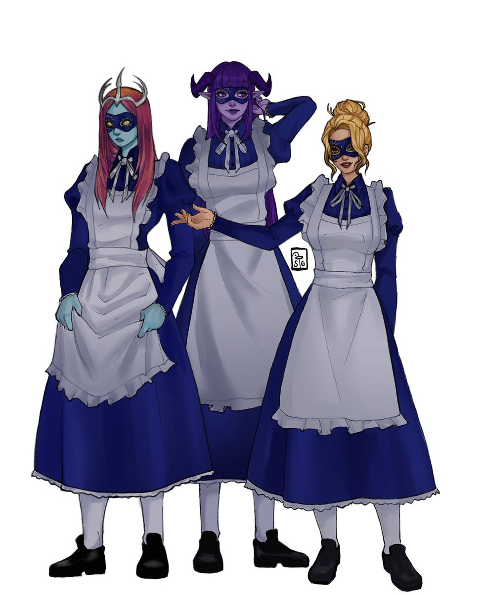 squishygooses's tweet photo. I drew the PCs in my new dnd campaign during the first chapter: The Masquerade 😛
.
.
[ #dnd #dndart #dndoc #dungeonsanddragons ] https://t.co/E9tDL1Himx