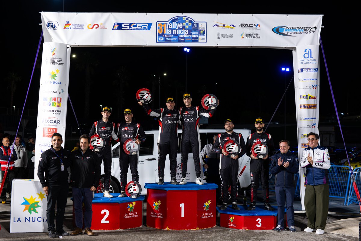 TGR_Spain's tweet image. Un último podio 🥇🥈🥉 para cerrar el año. Llegó el momento de celebrar una temporada de la #GRYarisCupSpain inolvidable. 🍾

#ToyotaGAZOORacing #MSISpain