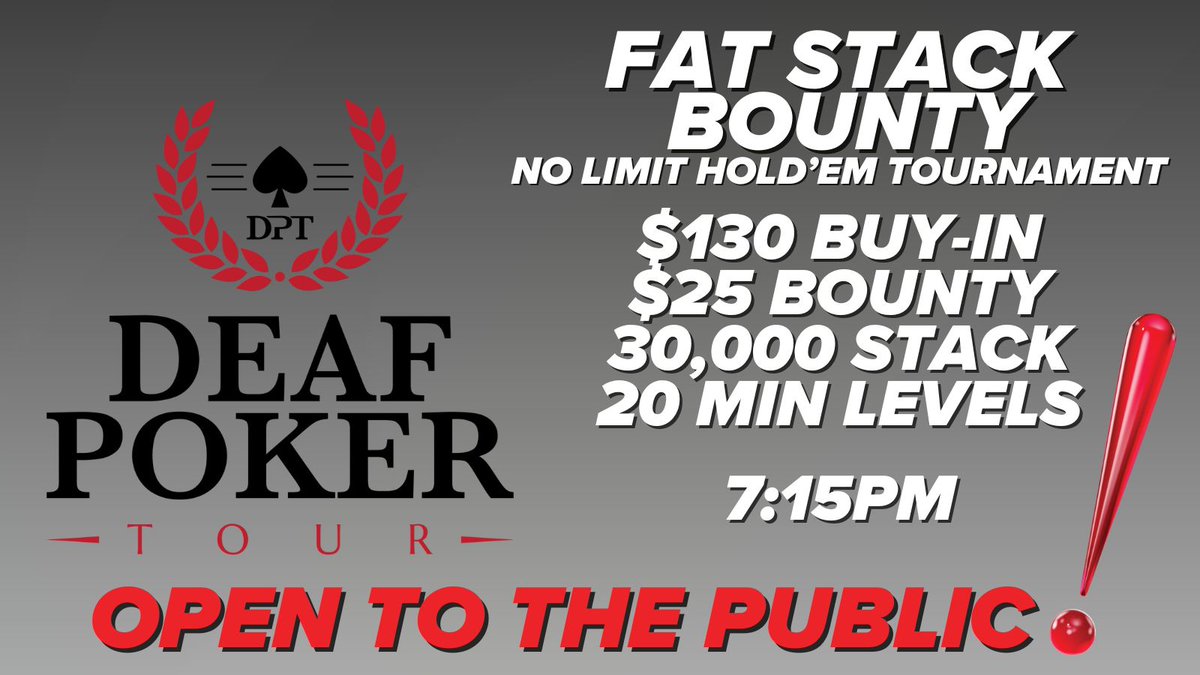 LivePokerRoom's tweet image. The final event of The Deaf Poker Tour kicks off at 7:15P and is open to the public!
#DPT