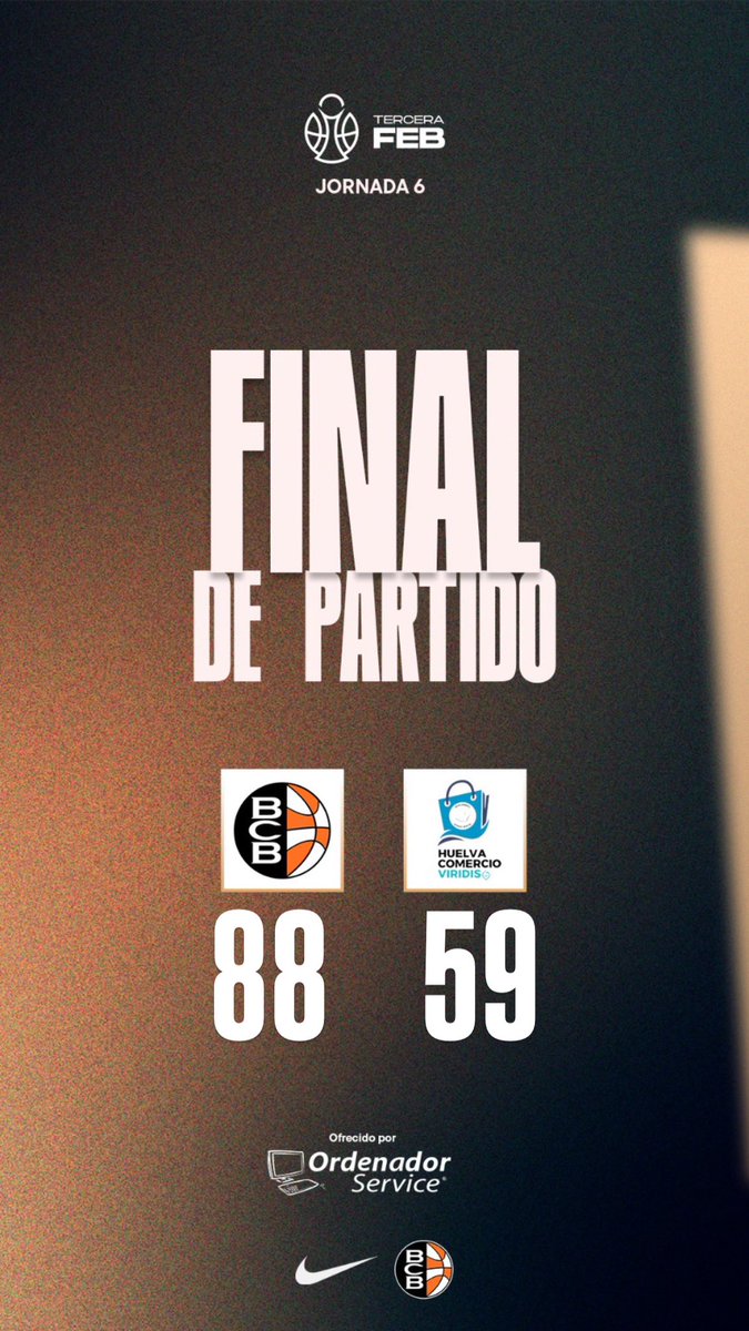 Finaaal
¡Somos líderesssss!

⬛️🟧 Vítaly La Mar BCB 8️⃣8️⃣
🟦⬜️ Huelva Comercio5️⃣9️⃣

📊 baloncestoenvivo.feb.es/partido/2488164
📺youtube.com/watch?v=8uF5Y0…

#Badajoz 
#TerceraFEB