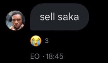 You’re not allowed to celebrate saka goals anymore chap