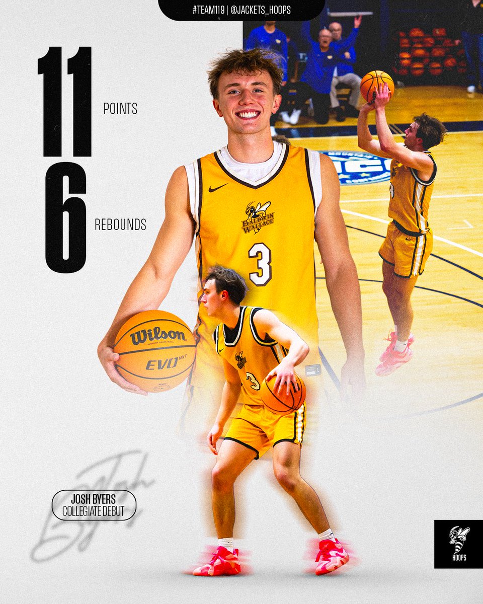 collegiate debut <a href="/JoshByers03/">Joshua Byers</a> ✅

⚫️ 11 Points 
⚫️ 6 Rebounds 

#Team119 #Jackets #Family