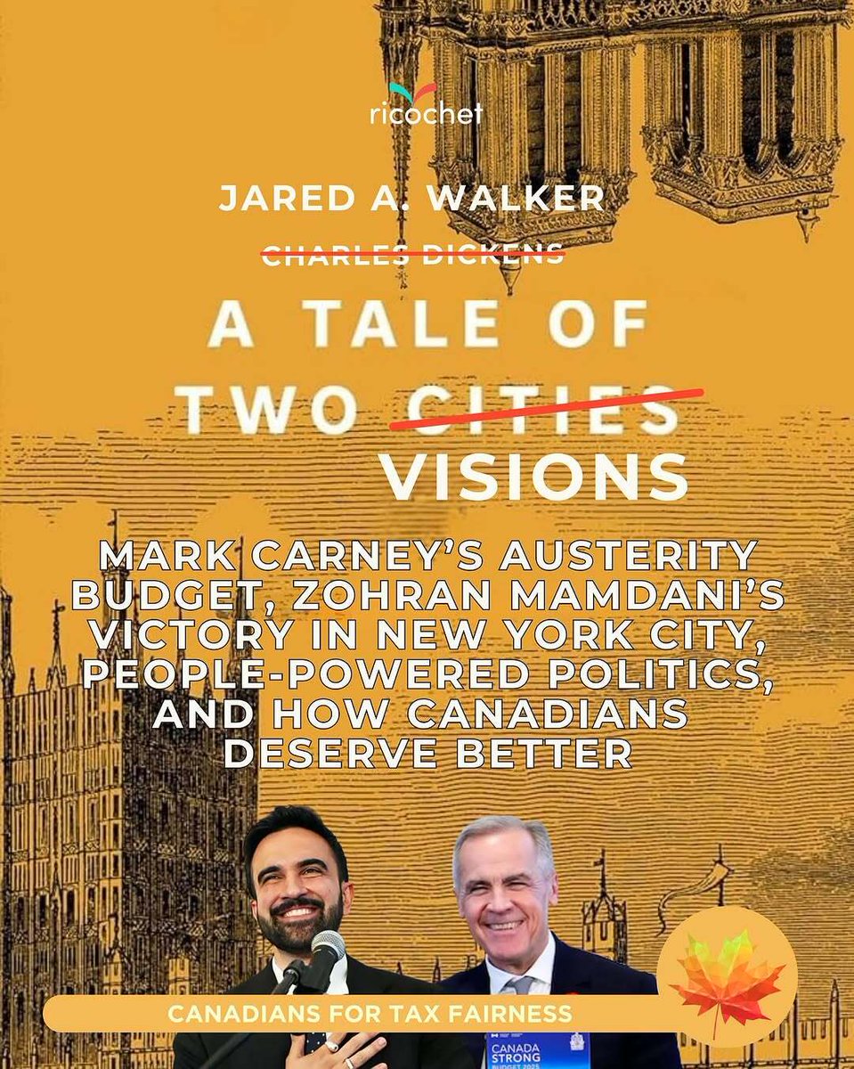 If the contrast of Budget 2025 and Mamdani’s NYC mayoral win left you with major FOMO, you’re not the only one.

<a href="/FairTaxCanada/">Canadians for Tax Fairness</a> has you covered >> act.gp/4qQN00b

🍁🗽 #Cdnpoli #TaxTheRich #Budget2025