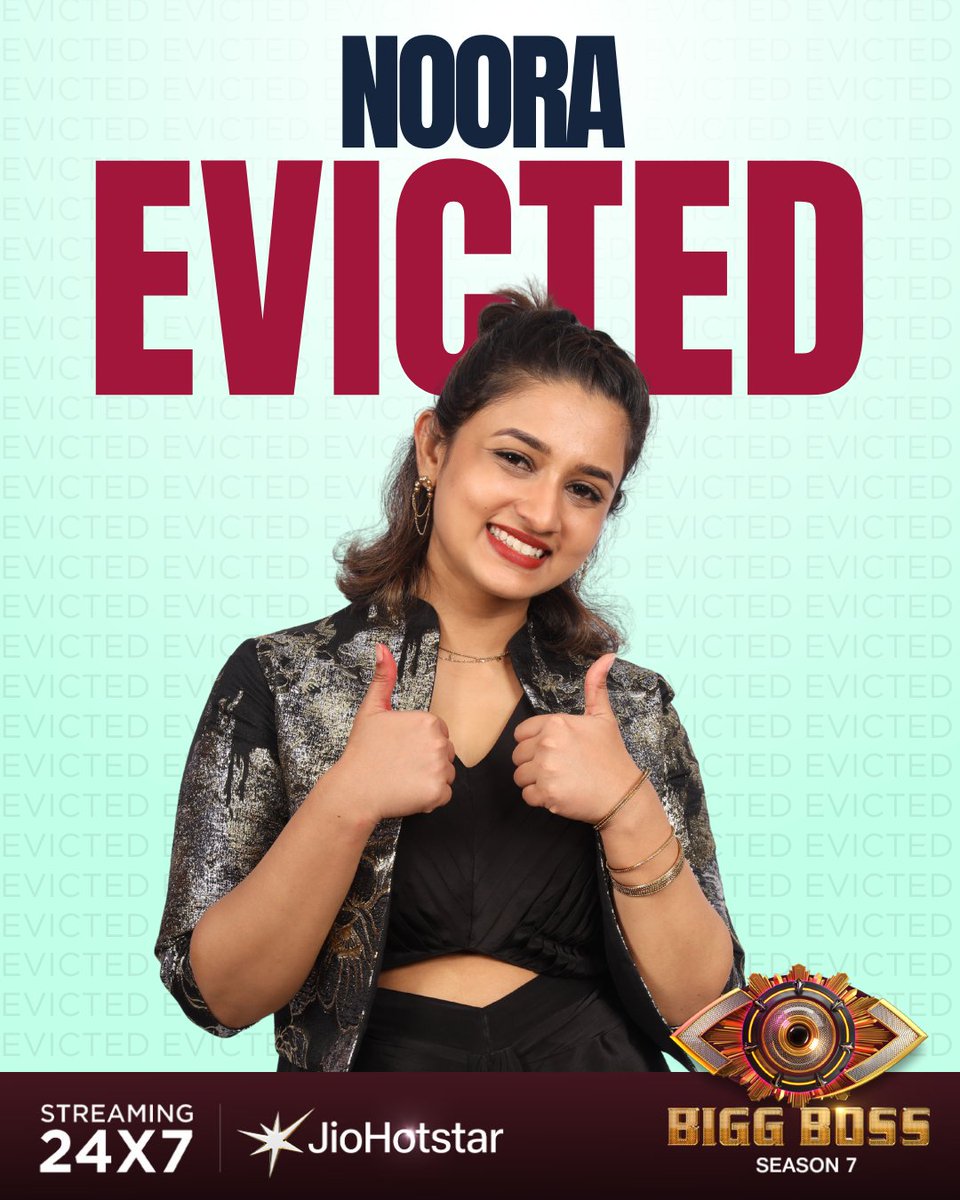 JioHotstarMal's tweet image. Noora Says Goodbye to the Bigg Boss House. 💔

Her journey, her story, and her courage made a mark inside and outside the house. 

Noora&apos;s time in Bigg Boss Malayalam Season 7 comes to an end — but her impact will never fade. ❤️

#BBS7 | Full Time On | 24x7 Streaming | JioHotstar…