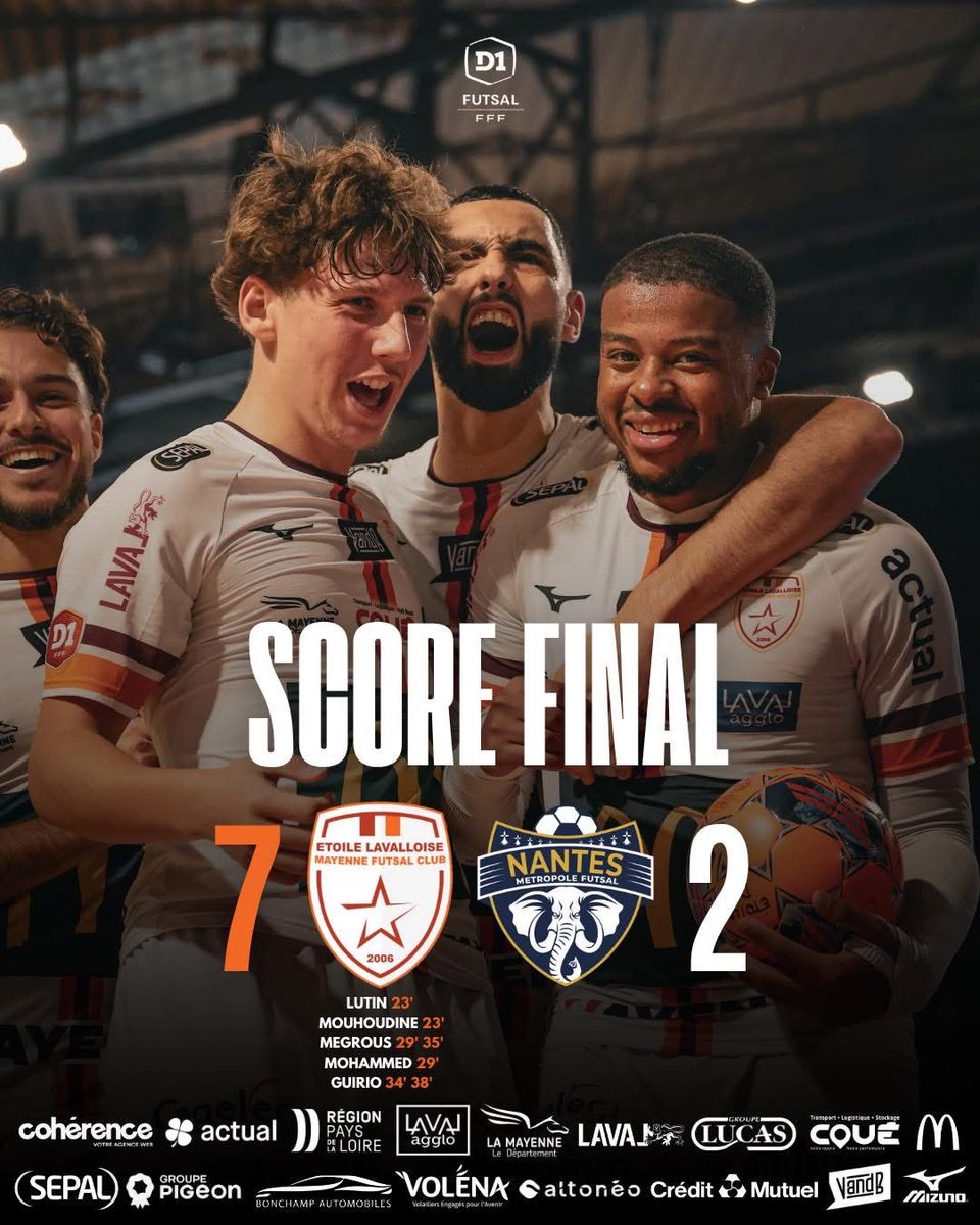 𝗟𝗘 𝗗𝗘𝗥𝗕𝗬 𝗘𝗦𝗧 𝗟𝗔𝗩𝗔𝗟𝗟𝗢𝗜𝗦 🧡🤍

Menés 2️⃣-0️⃣ à la mi-temps, nos joueurs ont renversé le match pour s’imposer 7️⃣-2️⃣ face à Nantes Métropole dans une salle polyvalente en ébullition 🔥

Une prestation XXL et un public exceptionnel 👏