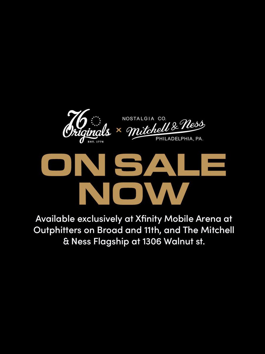 never go out of style. 🤩

get your 76 originals merch in arena tonight. 

<a href="/MNFlagshipStore/">Mitchell & Ness Flagship Store</a> | <a href="/XMobileArena/">Xfinity Mobile Arena</a>