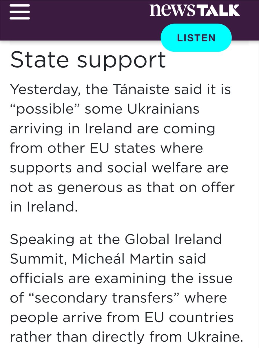 "More help on offer...fishing for opportunities...they can go home..."
- a Ukrainian 'refugee' in this State, speaking to State-sponsored 'Newstalk Radio' about other Ukrainians in this State.

Scammers admitting that it's a scam...