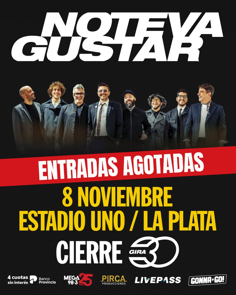 GRACIAS!!!! Amigos qué locura!!! No lo podemos creer! Entradas agotadas para el show de hoy! 😱🤯🔥
Esta noche va a ser increíble!!!