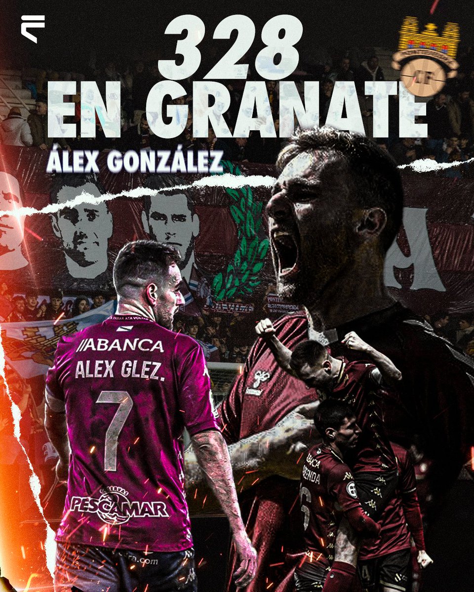 FootballClub's tweet photo. 🫀 𝗟𝗘𝗬𝗘𝗡𝗗𝗔 𝗚𝗥𝗔𝗡𝗔𝗧𝗘

💥 @Alexgm07 se convierte con el partido de hoy en el jugador con más partidos disputados con la camiseta del @PontevedraCFSAD 

👑👑👑 https://t.co/bvqBbU4bcb