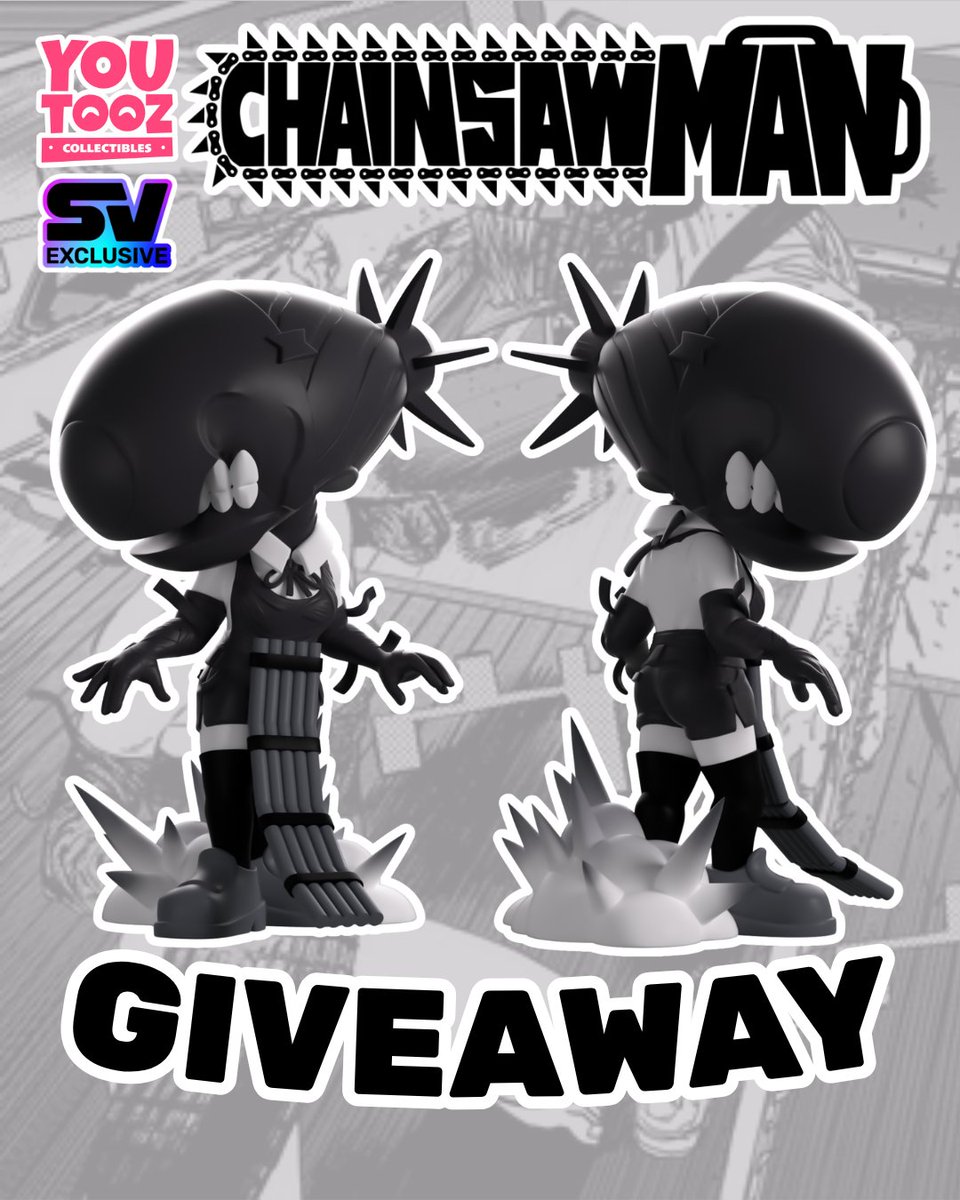 It's GIVEAWAY TIME! 

We're giving a lucky winner a Youtooz x Shopville Exclusive: Black and White Bomb from Chainsaw Man! 

🔥follow us
🔥like this post
🔥retweet this post
Extra entries if you enter on Instagram and Facebook!

✨Giveaway runs until November 13 at 11:59PM. Tune