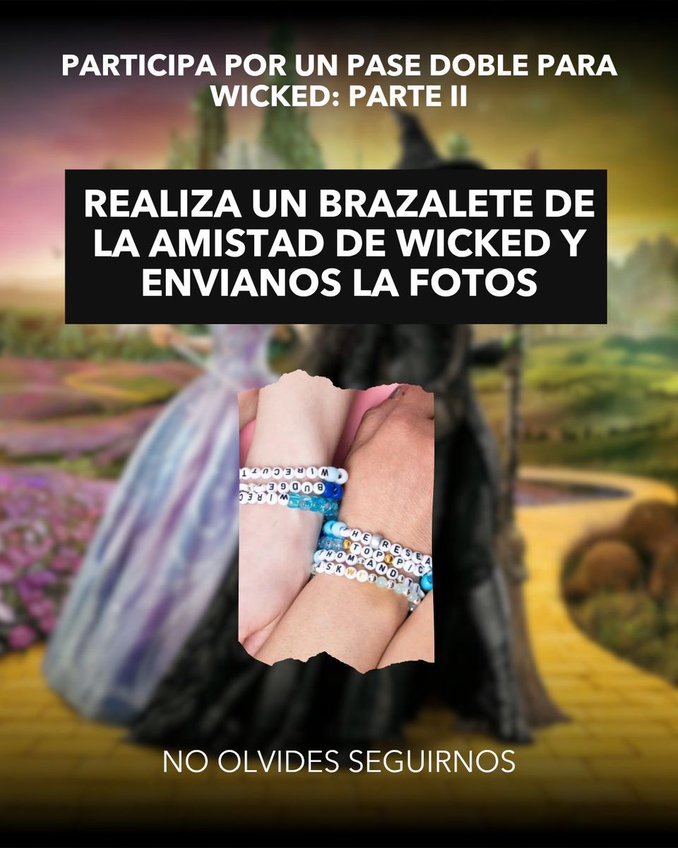 ¡Entradas para el cine! 🎁💝

🎟️ Tenemos 10 PASES DOBLES para ver #WickedPorSiempre el 11 de noviembre a las 7 PM en Cinépolis Universidad 

✅ Para participar: RT y sigue estos pasos 👇

Solo para 🇲🇽 | <a href="/UniversalMX/">Universal Pictures México</a>