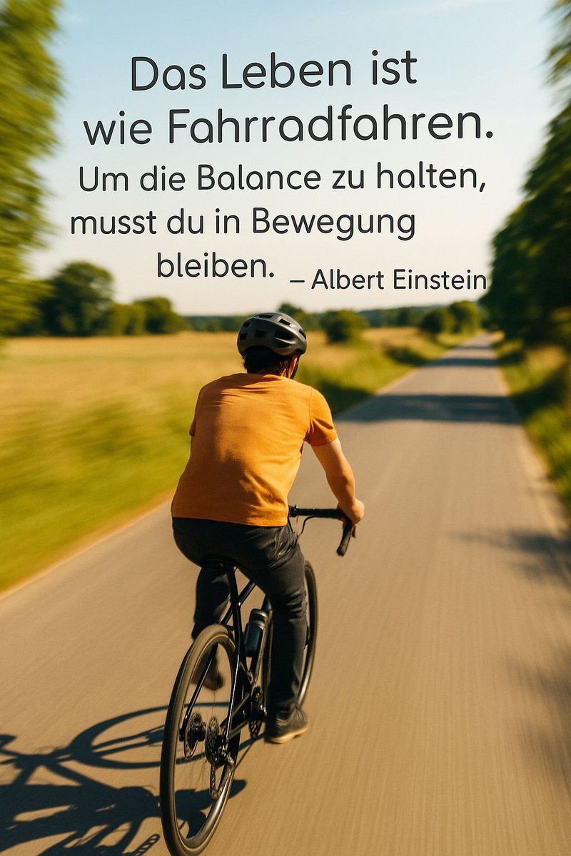 MikaelBergman_'s tweet image. 🚲 Stillstand ist die einzige Art, die Balance wirklich zu verlieren.

&quot;Das Leben ist wie Fahrradfahren. Um die Balance zu halten, musst du in Bewegung bleiben.&quot;
— Albert Einstein

#Dynamik #Nullpunkt
