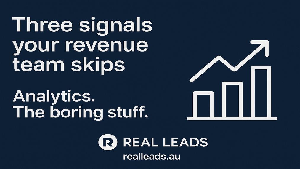 Real_Leads_'s tweet image. Three signals your revenue team skips
#RevenueTeam #SalesSignals #RevenueGrowth #SalesStrategy #BusinessInsights