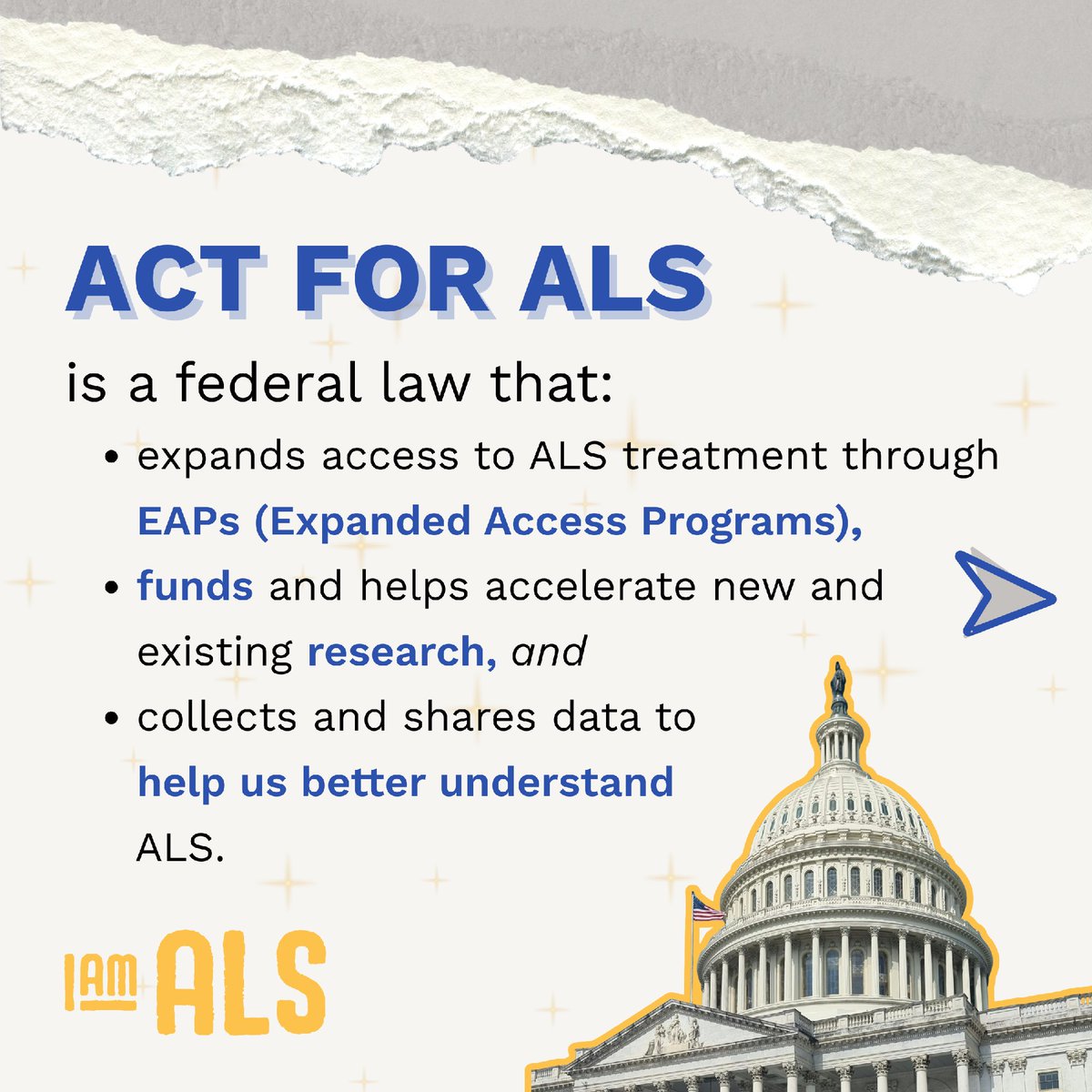 iamalsorg's tweet image. ACT for ALS will expand access to treatment, provide funding for research, and help us better understand ALS.

We’re SO CLOSE to getting it reauthorized when it expires in 2026, and we want to hear from you.

What will you feel when ACT for ALS passes? Tell us in the comments! ↓