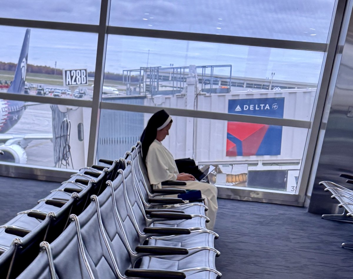 When your flight gets delayed but then you remember, patience is a virtue ✈️ <a href="/Delta/">Delta</a> #Travel #Airport