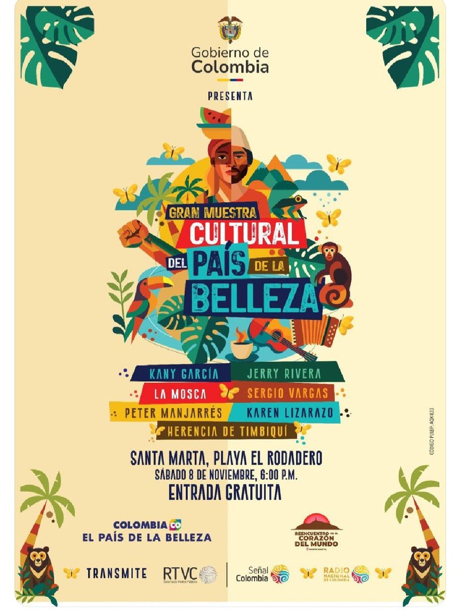 Hoy es el Gran Concierto del #PaisDeLaBellezaXRTVC en #Vivo por <a href="/RadNalCo/">Radio Nacional CO</a> <a href="/SenalColombia/">Señal Colombia</a> y <a href="/RTVCco/">RTVC Colombia</a> desde Santa Marta 🎶⛱️