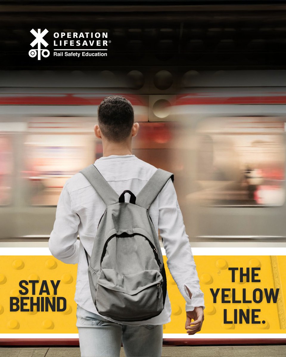 When riding transit, always stay behind the yellow line and wait for your train to completely stop before you approach.

#TransitSafety
#RailSafetyEducation