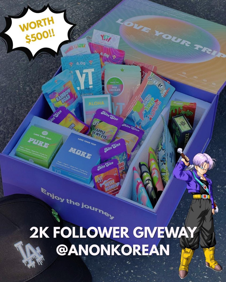 Guys! I hit 2k followers which is insane cause I honestly tweeted about nothing for years and had 30 ppl following me. 

To commemorate this moment, I’m doing a FREE $500 dollar plus GIVEAWAY. 

Everything in this box, the hat, and free shipping. 

All you gotta do is RT and