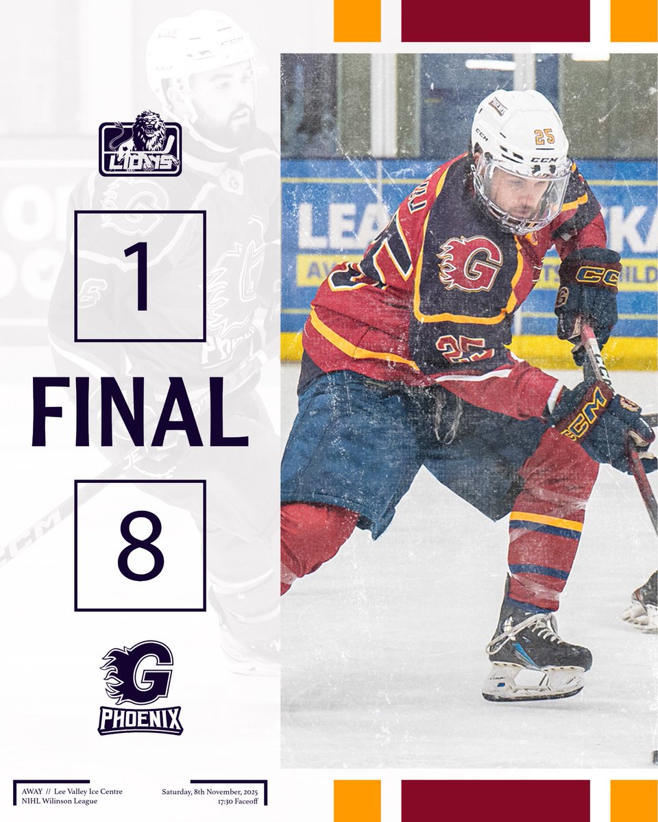 🔥𝐏𝐇𝐎𝐄𝐍𝐈𝐗 𝐖𝐈𝐍🔥

🦁 1 - 8 🐦‍🔥 

MOTM - #9 Sol Stoodley

⏭️ Our next game is tomorrow night 🆚 Cardiff Canucks (A)

#GuildfordPhoenix 🐦‍🔥🔥