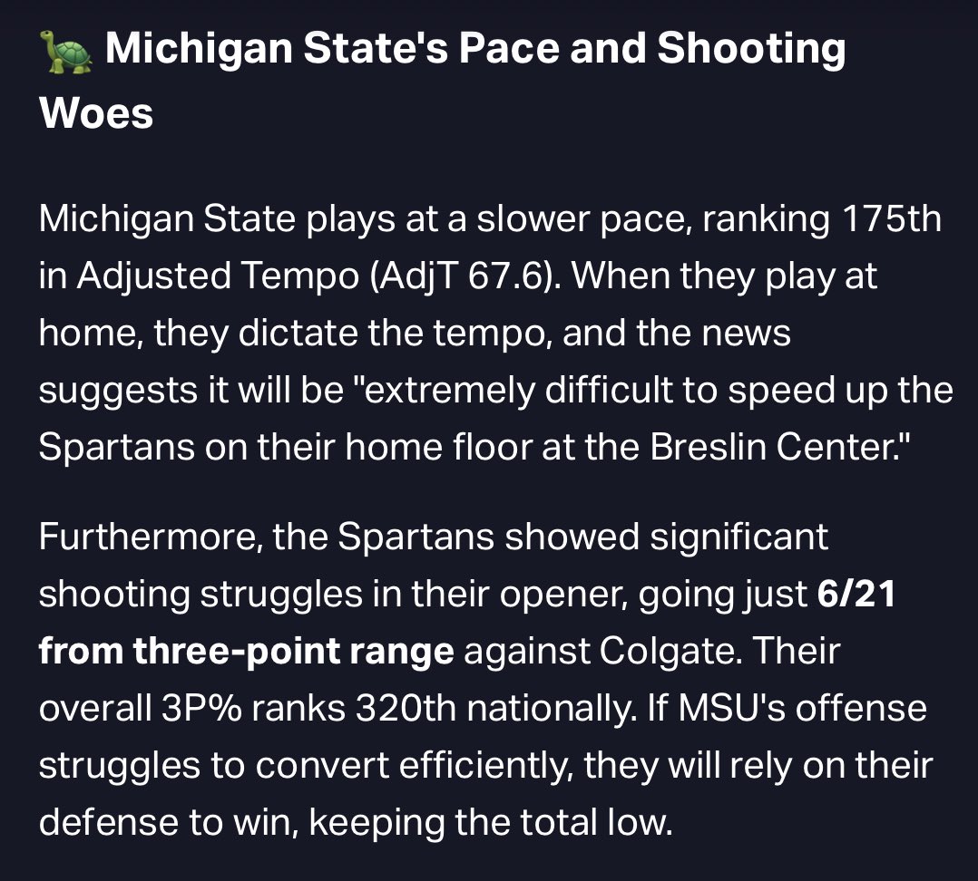 🏀 CBB
• Arkansas vs Michigan St U155.5

🚀 -125 ➜ +104
📚 DraftKings 30% CBB Clash Boost
🎯 $100 (Max) Pays $204

Going back to last season they are on a 12-0 run to the under when they have 1+ day of rest and are hosting a team coming off a win.  Trend courtesy of