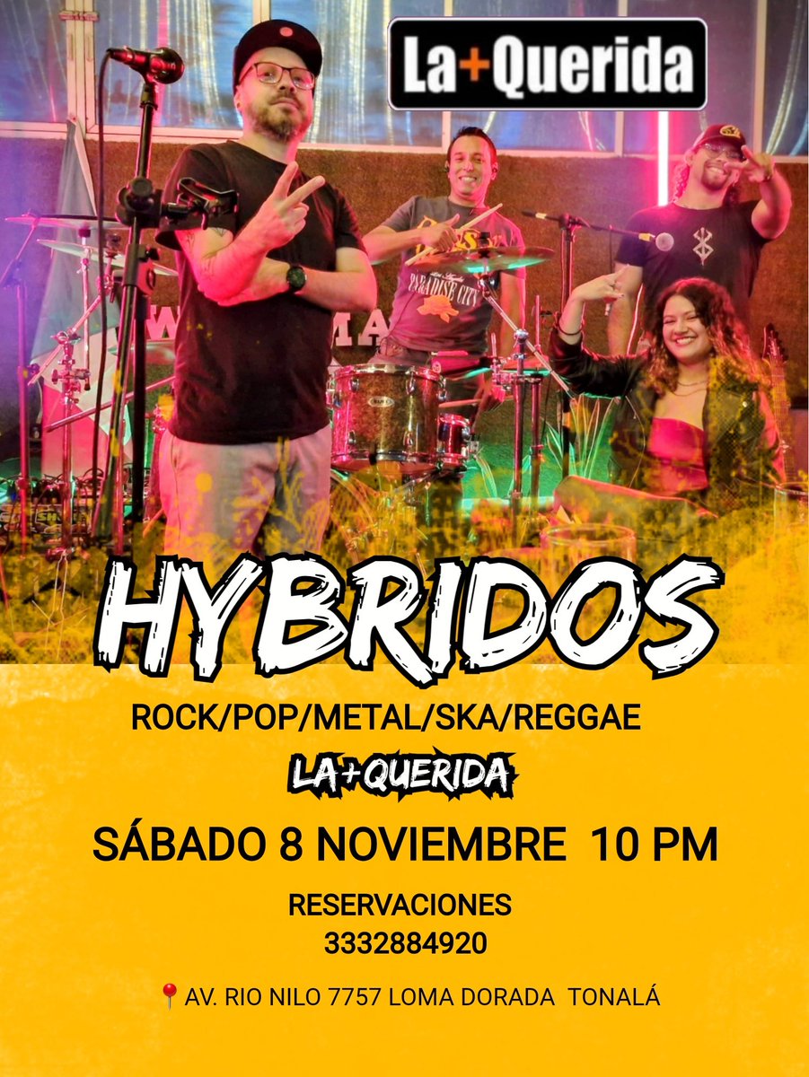 Hooooy #RockEnVivo #hybridos #covers <a href="/lamasquerida3/">La+que</a> #lamasqueridatonala 🍻🤘🔥🫶 #lomadorada #tonalajalisco