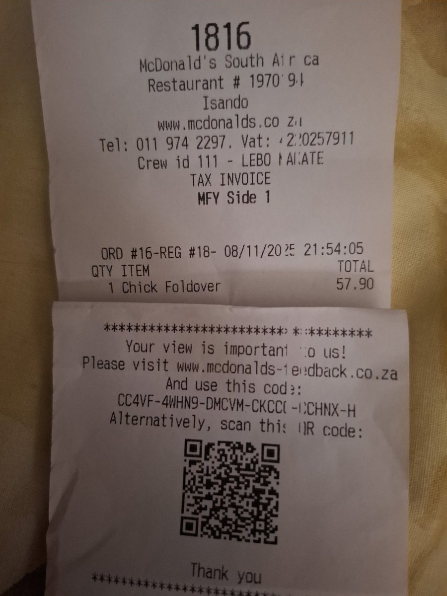 Hey <a href="/McDonalds_SA/">McDonald’s SA</a> Isando. I'd like to compliment Lebo for her kind and professional service at the busy drive through tonight. What a lovely person. Thank you.