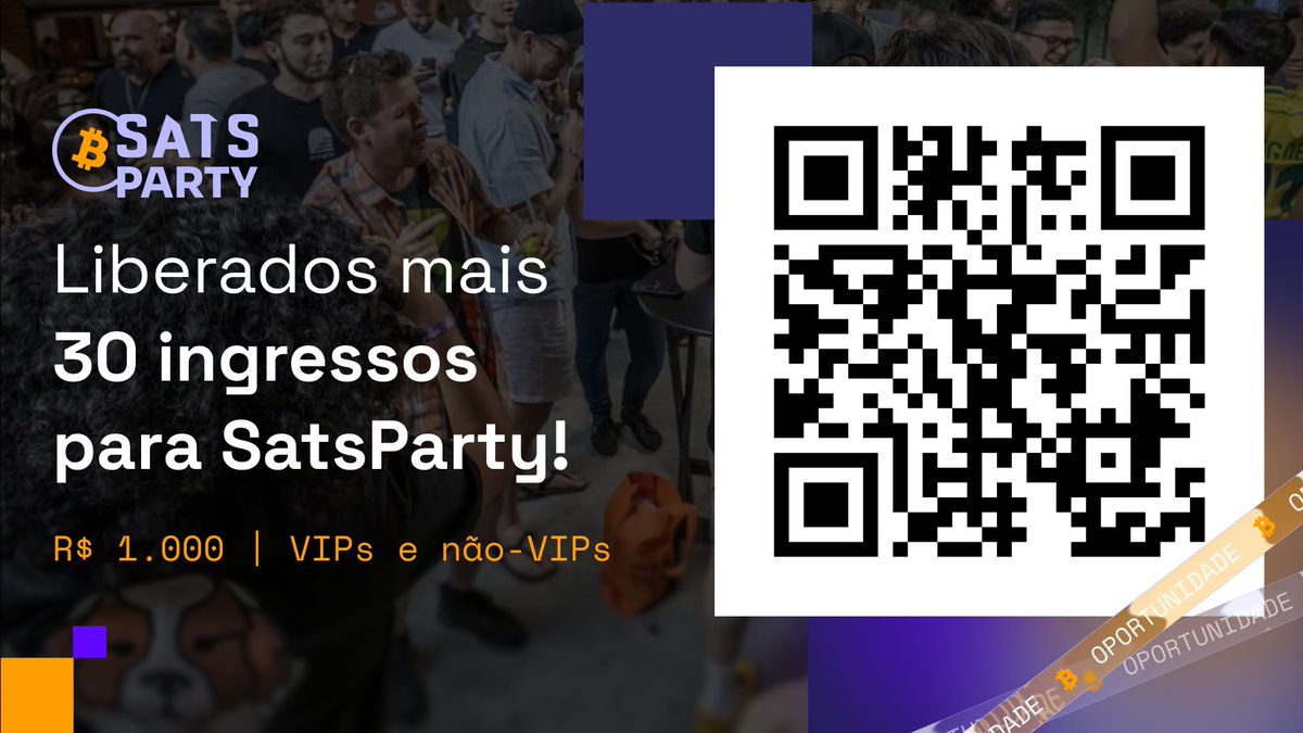 Vamos encerrar a Satsconf do melhor jeito possível: com festa!

A SatsParty é o after oficial da Satsconf! Um encontro pra comemorar, relaxar e continuar as conversas que começaram no evento.

📍 Luz, Câmera, Burger! – Vila Mariana, SP
📅 Domingo, 09/11 | Das 12h às 18h
🎟️