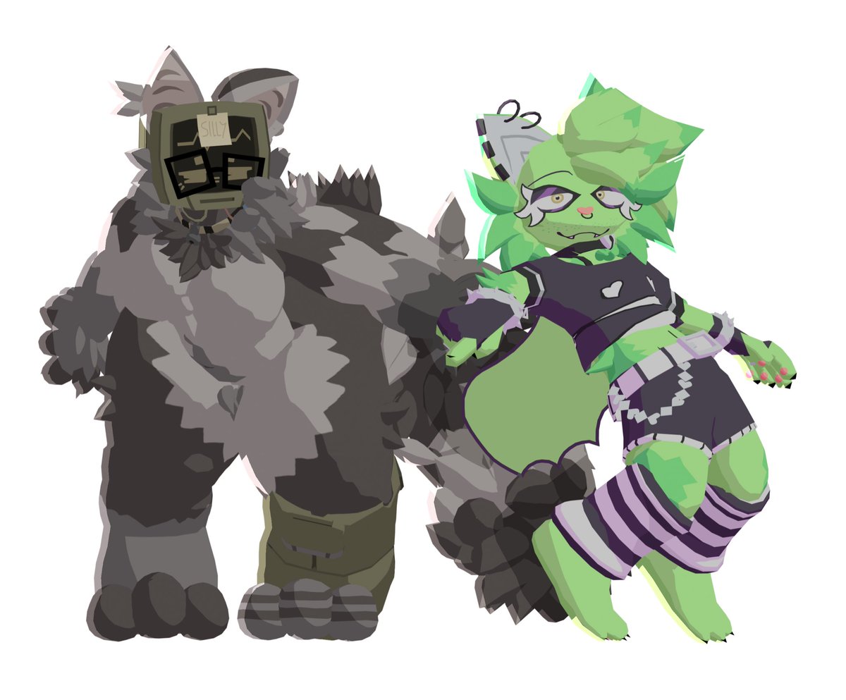 javadraws22's tweet image. render of my and @Lou_Pancake_&apos;s ocs