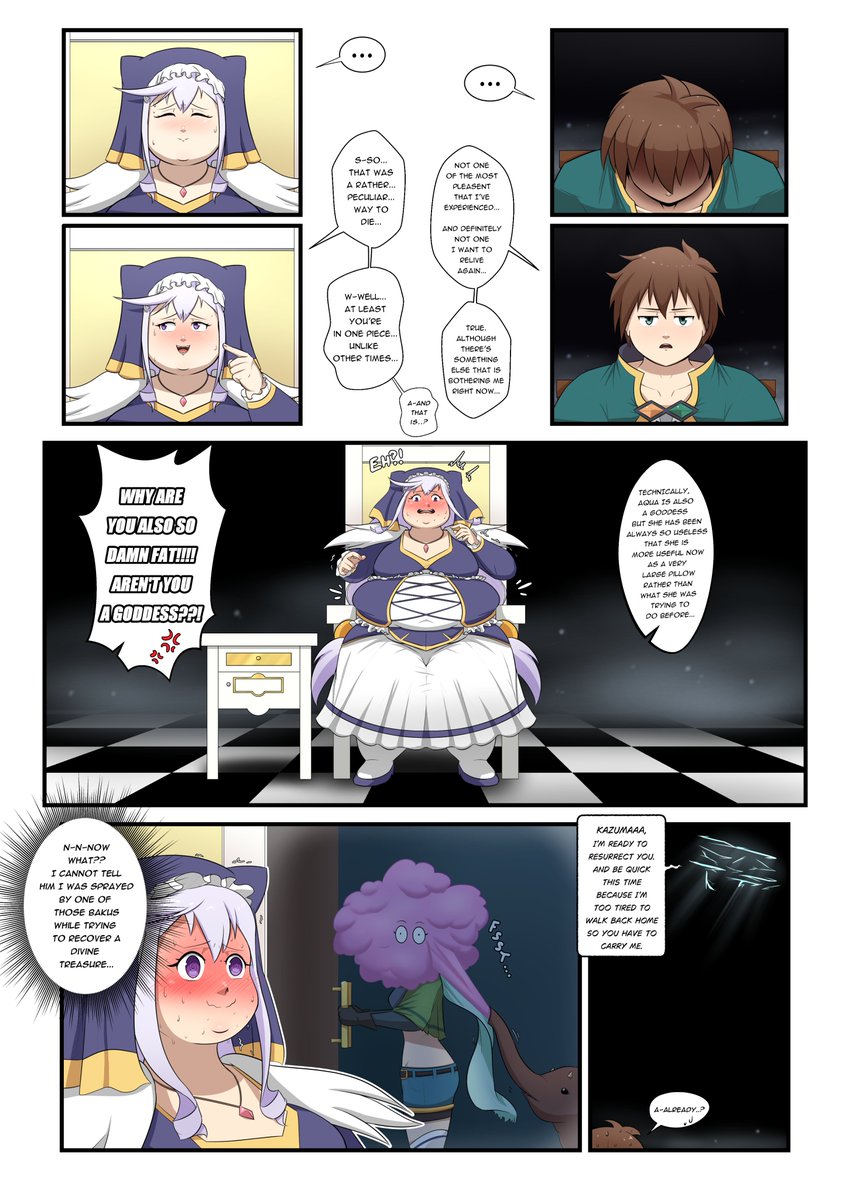 Even goddesses can put on weight, who would have thought?

(No, I haven't forgotten any water goddess, whoever they may be)

(The whole comic is available on the P-site)