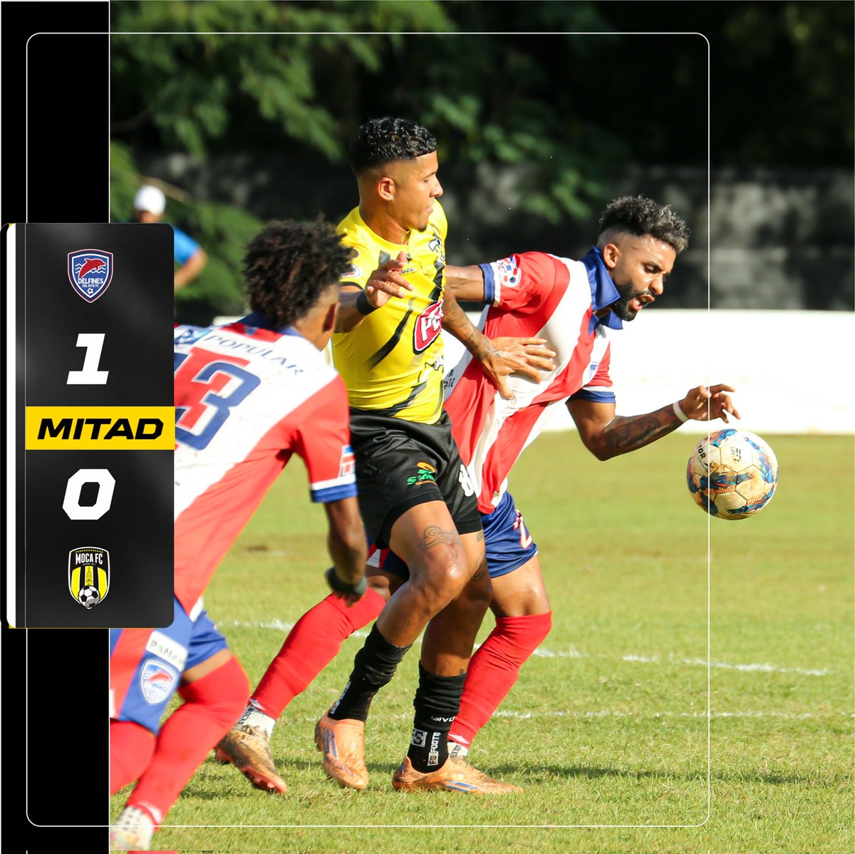 🔥 MEDIO TIEMPO🔥
Los #aurinegros se van al descanso perdiendo 1-0 de Los Delfines en el Parque del Este.
.
.
.
#aurinegros #ldf2025 #mocafc