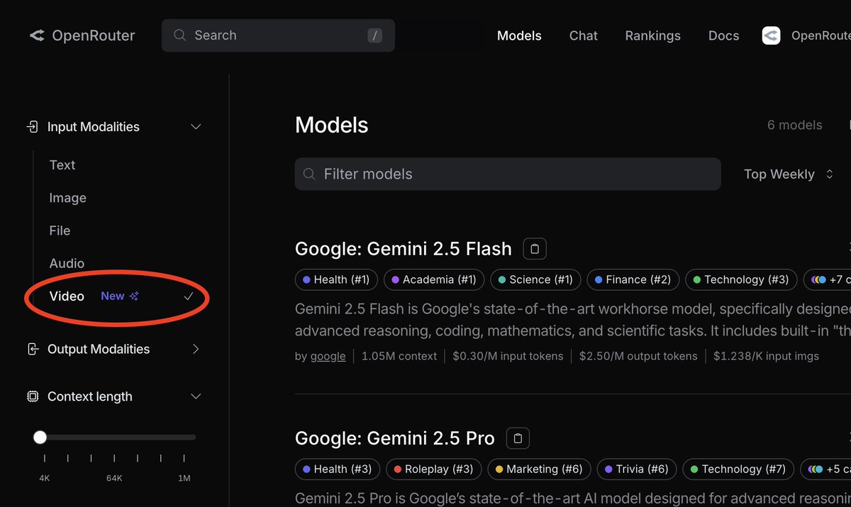 Models page screenshot