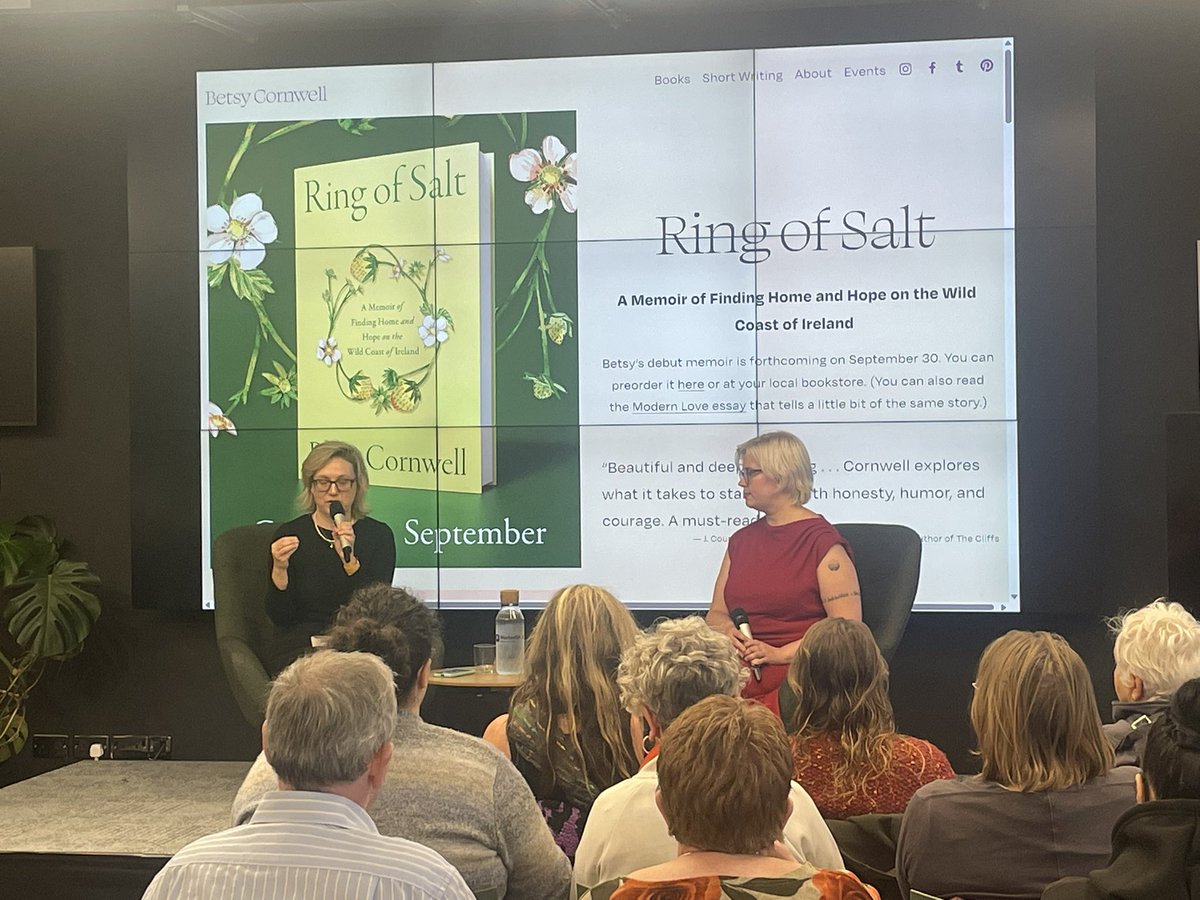 mcnameegill's tweet photo. What a humbling afternoon listening to the phenomenal @betsycornwell share her story with @liadanhynes today! One person in the audience complained that it was ONLY 30 minutes listening to Betsy as she could have listened all day! Betsy’s book #Ringofsalt is a must read!!! https://t.co/ZU7kGXAXtp