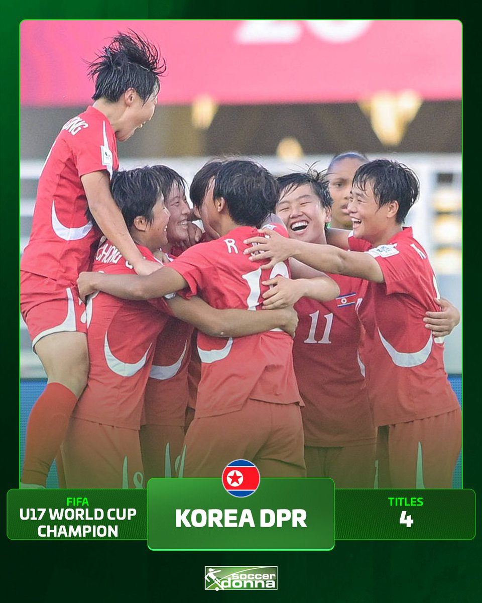 soccerdonna's tweet image. North Korea 🇰🇵 have won the U17 World Cup back to back! 🏆👏
