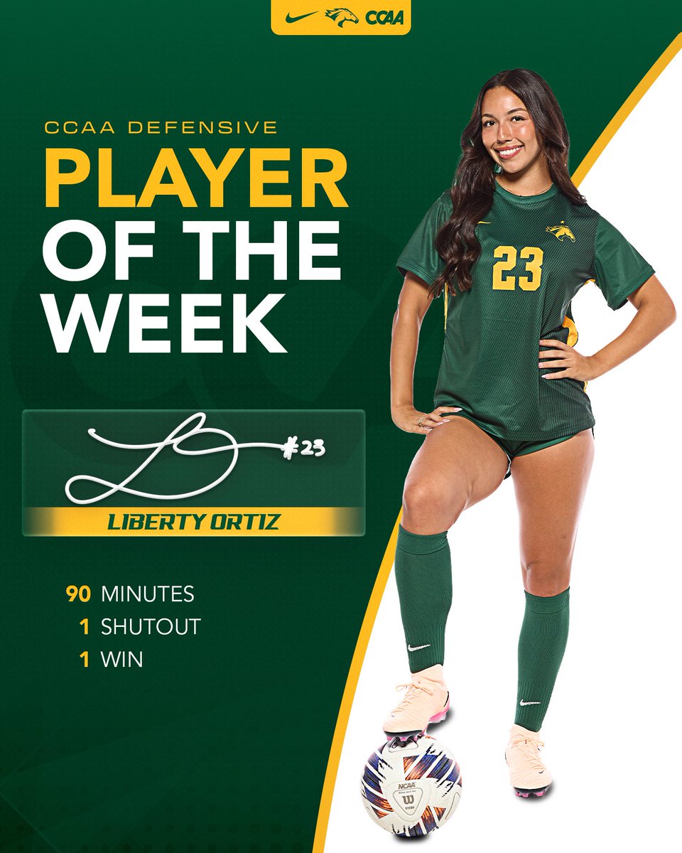 cppbroncos's tweet image. Congratulations to Liberty Ortiz for being named CCAA Defensive Player of the Week!

#WeAreCPP