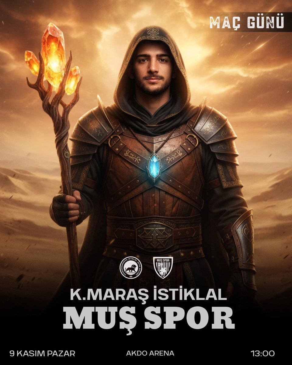 MAÇ GÜNÜ🟡⚪️
🏆TFF 2.LİG 12.HAFTA
🆚Kahramanmaraş İstiklal
🗓️9 KASIM PAZAR
⏰13:00
🏟️K.Maraş Akdo Arena
📺Bİ KANAL TV
