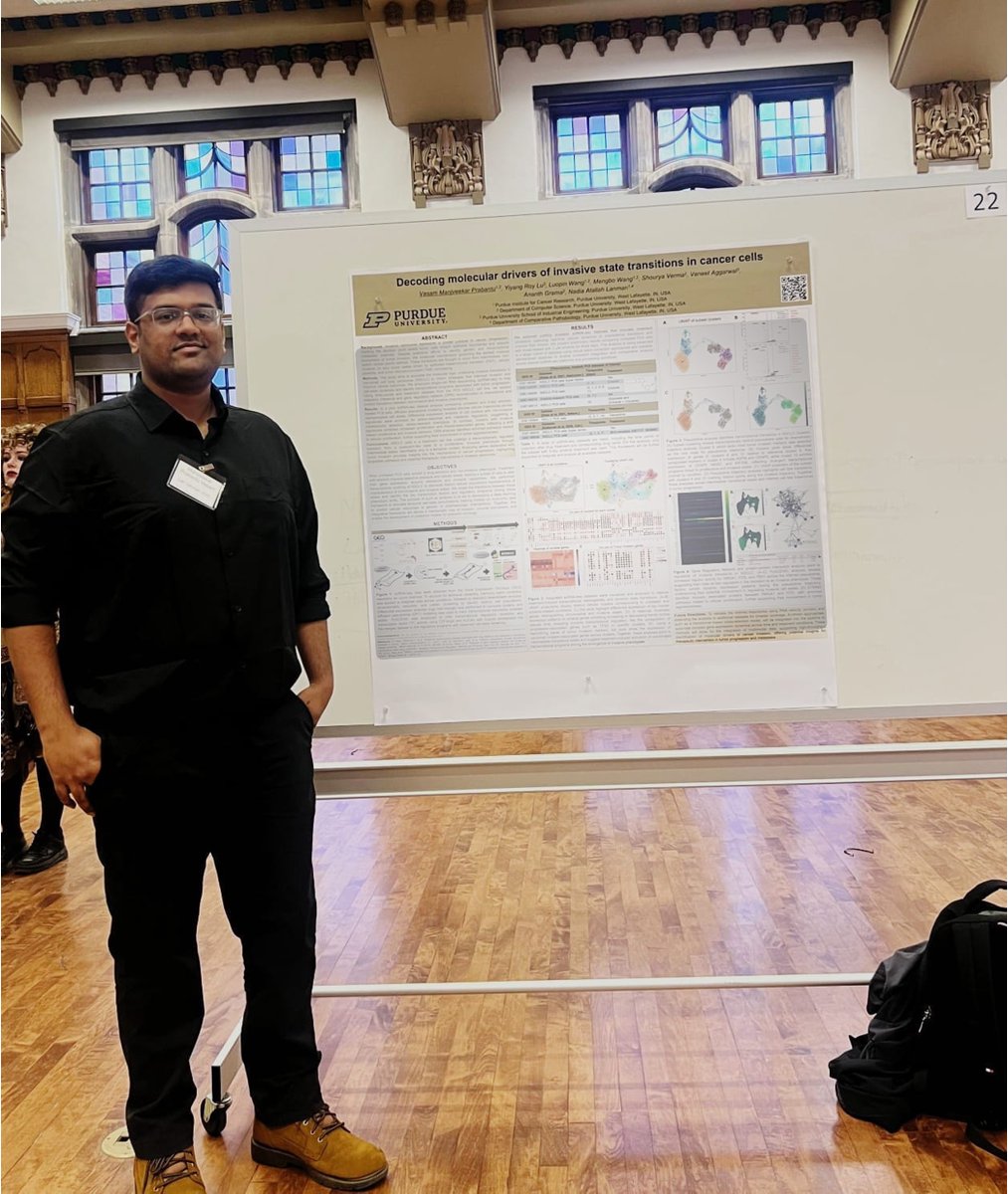 Enjoyed attending and presenting our ongoing research at #PurdueCancerResearchDay. It’s been a rewarding experience being part of a cohort focused on AI-driven approaches to cancer research. Excited for more science ahead!

<a href="/PUCancerInst/">Purdue Institute for Cancer Research</a>