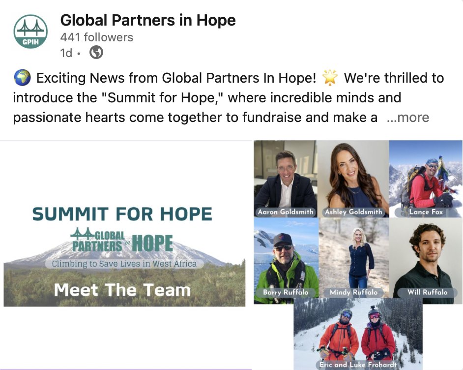 EricFrohardt's tweet image. "The mountains are calling, and I must go!" Super excited to be a part of this expedition. globalpartnersinhope.com/kilimanjaro