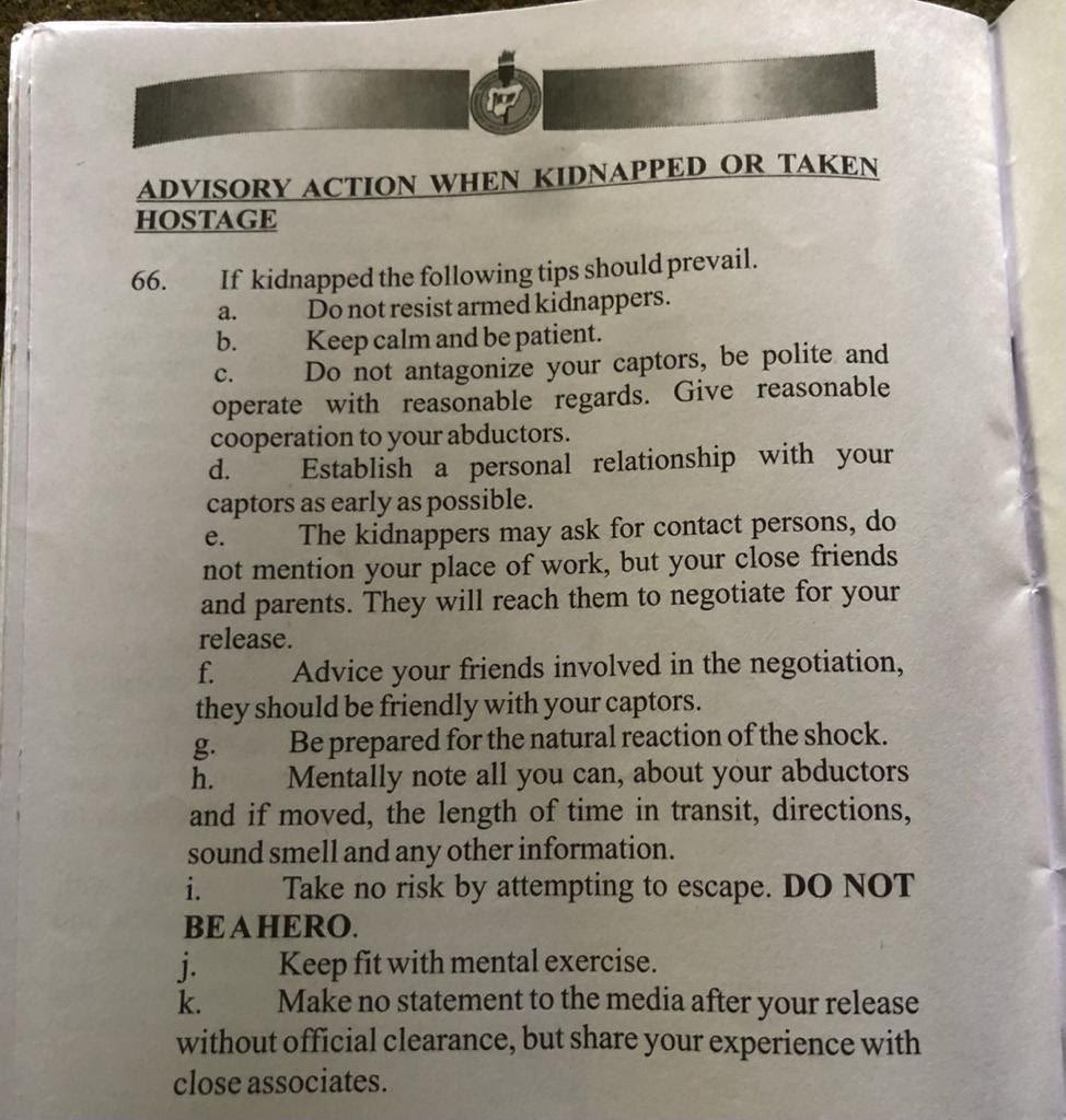 <a href="/winexviv/">Alex Onyia</a> This advisory action is more of a way to gaslight corpers who are potential victims than it is an advisory for help or protection.

It is more of a way to say "we tried our best" even before the kidnap happens.