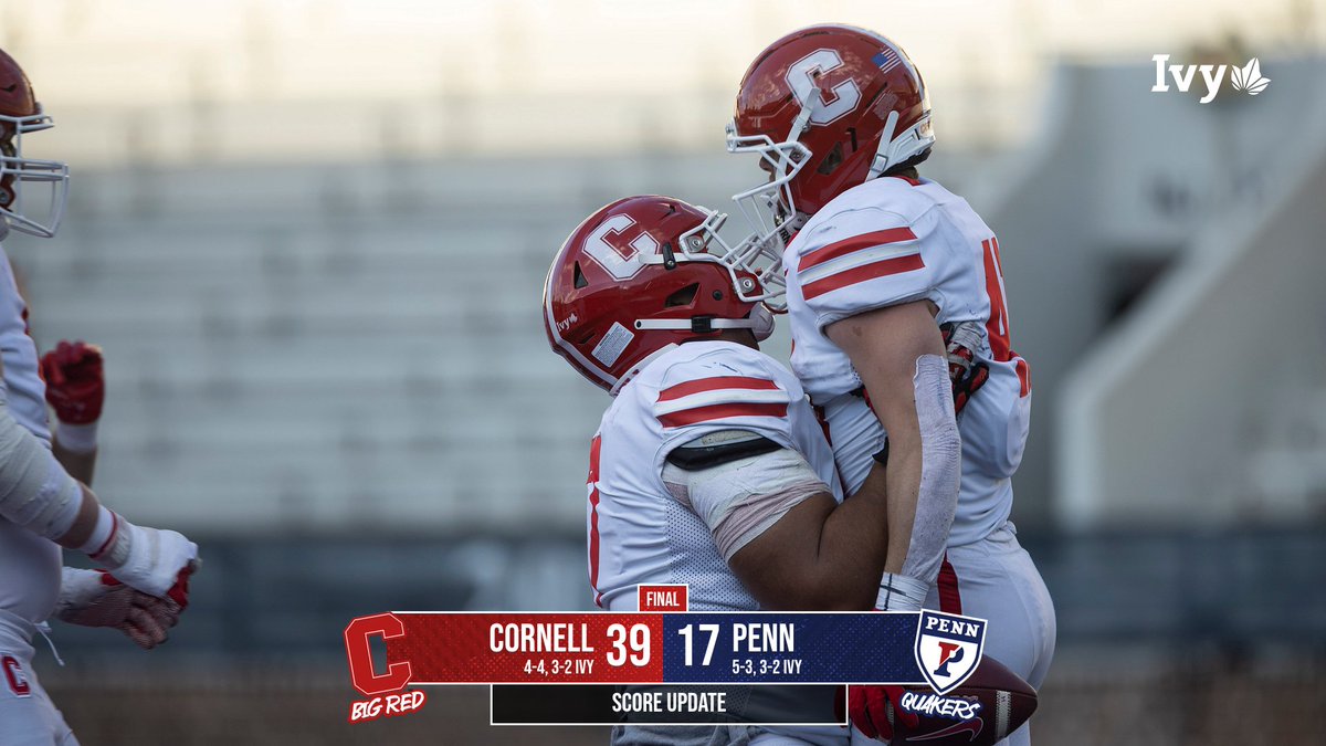 CornellSports's tweet photo. Four in a row!

Cornell has its first four-game win streak since 1999 with today's 39-17 win over Penn!

#YellCornell 🐻 https://t.co/cpaiZkscBx