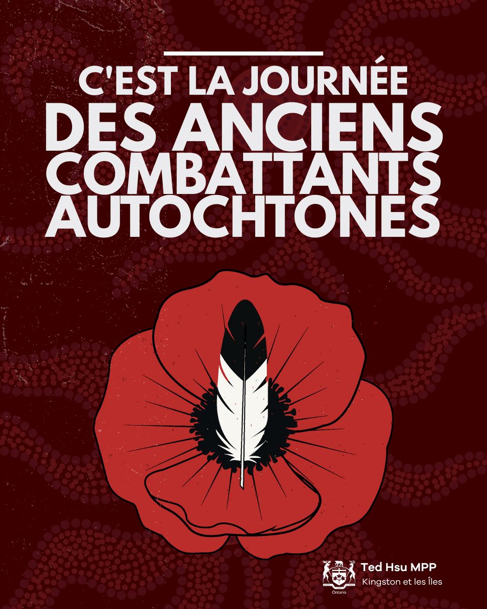 On Indigenous Veterans Day, we honour the countless First Nations, Inuit, and Métis heroes who have served and continue to serve in the Canadian Armed Forces. Their legacy of bravery, sacrifice, and resilience is an essential part of Canada's military history. 
-----
En cette