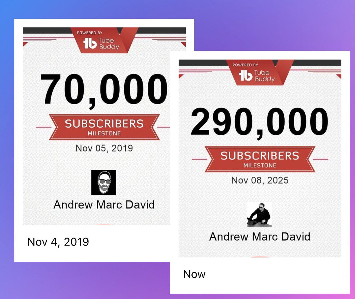 The channel has come a long way. Thanks everyone!