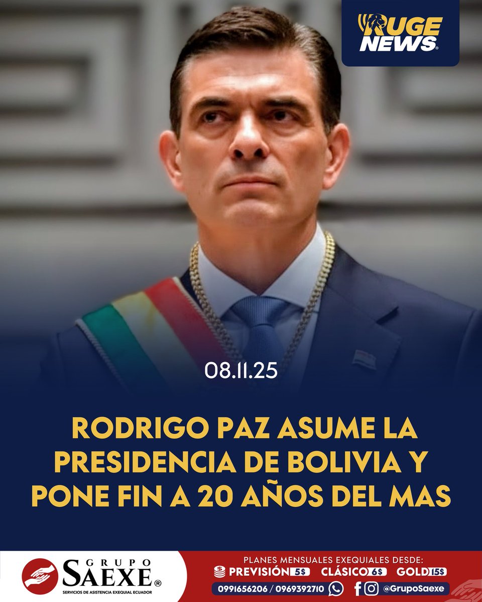 Rodrigo Paz Pereira juró como nuevo presidente de Bolivia para un mandato de cinco años. Promete reactivar la economía con un modelo de “capitalismo para todos” y abrir el país al mundo. Su elección marca el fin de dos décadas del MAS. #Bolivia #RodrigoPaz #RugeNews