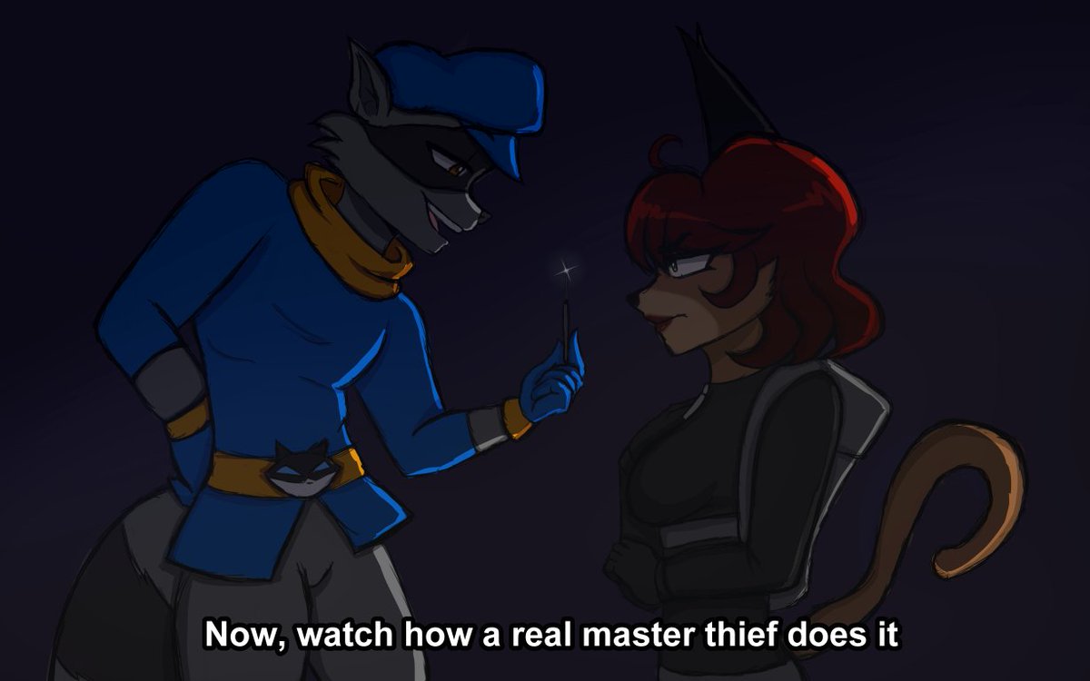 I completely forgot to post this but a little while ago I decided to redraw one the first colored drawing of an OC x Canon! I'm really surprised and happy how it came out! 

#slycooper #Ocxcanon #yumeship