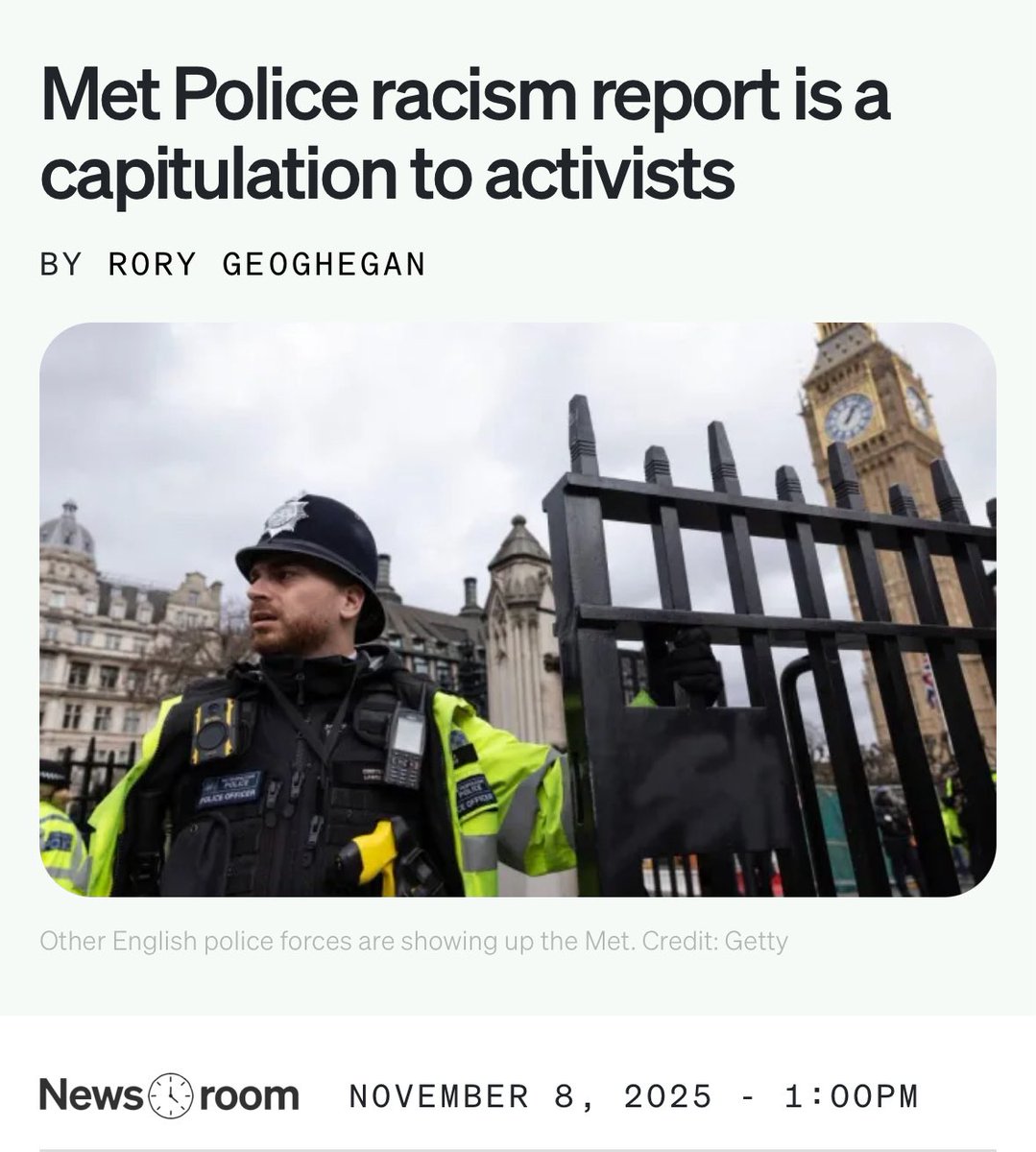 The Metropolitan Police yesterday published an independent report by Dr Shereen Daniels, “commissioned by the service to examine how the organisation has responded to long-standing evidence of racism and discrimination”. It concludes that the Met is, in fact, systemically racist.