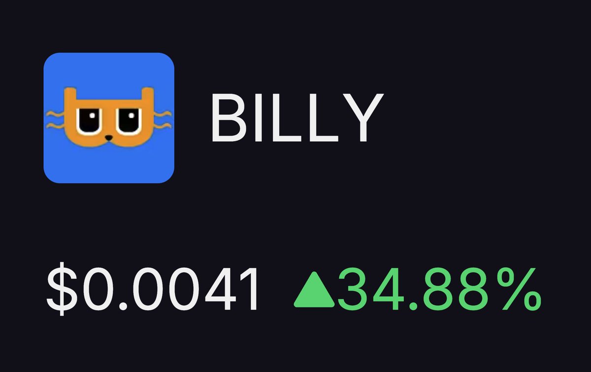 BREAKING: The top cat meme on Bitcoin $BILLY is up +34.8% today 🙀