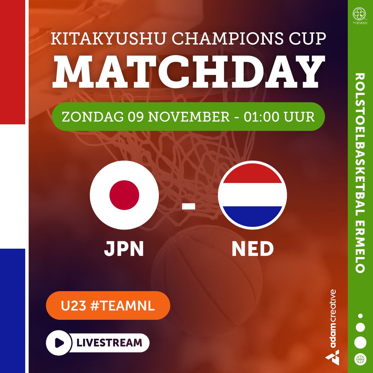 #MATCHDAY Vannacht (Nederlandse tijd) speelt de U23 groep om 01:00 uur tegen Japan. #rolstoelbasketbal #Kitakyushu #KitakyushuChampionsCup

📽️ youtube.com/live/R8U8GHvpe…